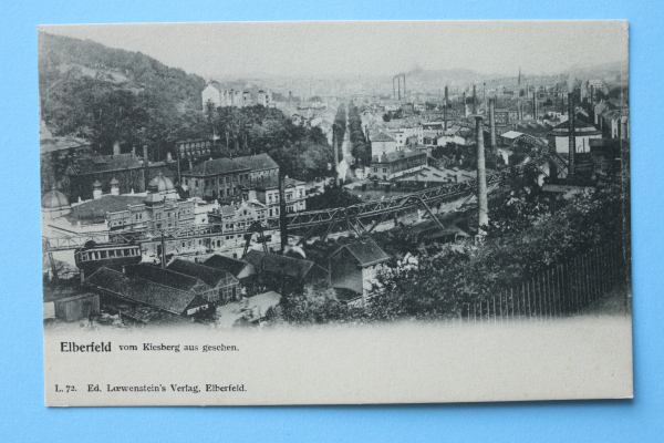 Ansichtskarte AK Elberfeld Barmen Wuppertal 1900 Hochbahn Waggon Fabriken Industrie Architektur Ortsansicht NRW